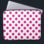 Fuchsia polka dots laptop fodral<br><div class="desc">Fuchsia och vit polka dots</div>