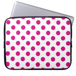 Fuchsia polka dots laptop fodral