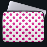 Fuchsia polka dots laptop sleeve<br><div class="desc">Fuchsia och vit polka dots</div>
