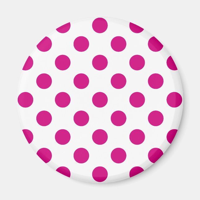 Fuchsia polka dots magnet (Framsidan)