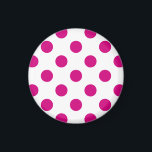 Fuchsia polka dots magnet<br><div class="desc">Fuchsia och vit polka dots</div>