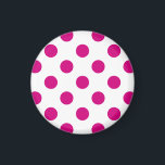 Fuchsia polka dots magnet<br><div class="desc">Fuchsia och vit polka dots</div>