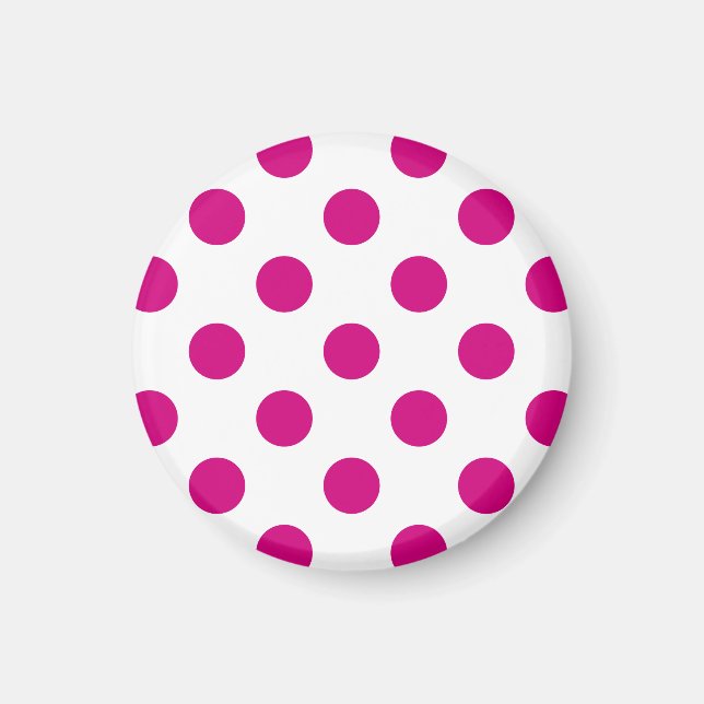Fuchsia polka dots magnet (Framsidan)