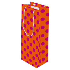 Fuchsia polka dots på orange