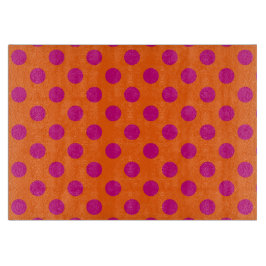 Fuchsia polka dots på orange