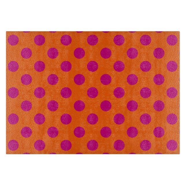 Fuchsia polka dots på orange (Framsidan)