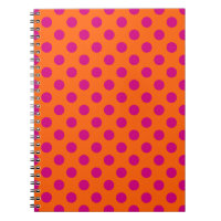 Fuchsia polka dots på orange