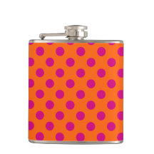 Fuchsia polka dots på orange