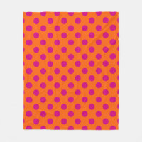 Fuchsia polka dots på orange