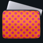 Fuchsia polka dots på orange laptop sleeve<br><div class="desc">Fuchsia polka dots på orange</div>