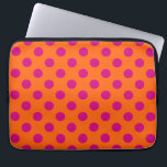 Fuchsia polka dots på orange laptop sleeve<br><div class="desc">Fuchsia polka dots på orange</div>
