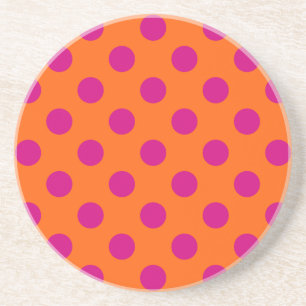 Fuchsia polka dots på orange underlägg