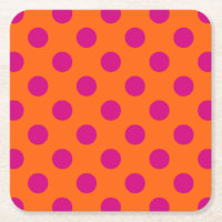 Fuchsia polka dots på orange