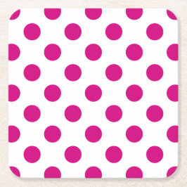 Fuchsia polka dots underlägg papper kvadrat
