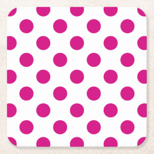 Fuchsia polka dots underlägg papper kvadrat