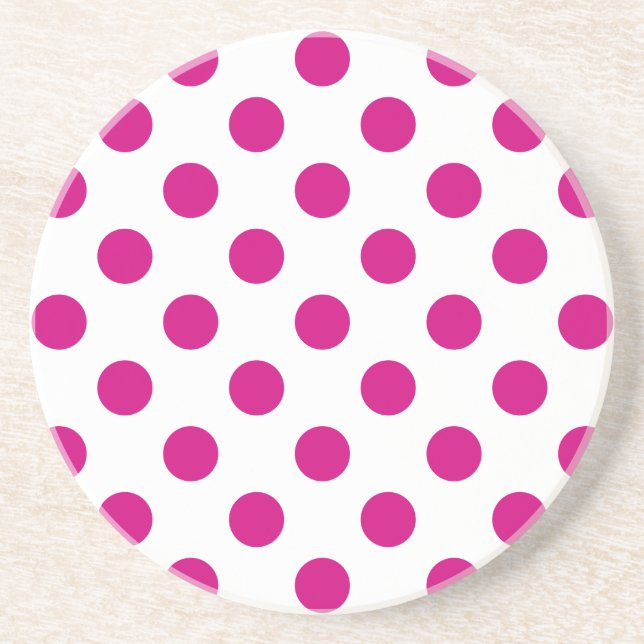Fuchsia polka dots underlägg sandsten (Framsidan)