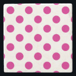 Fuchsia polka dots underlägg sten<br><div class="desc">Fuchsia och vit polka dots</div>