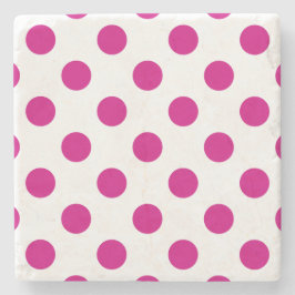 Fuchsia polka dots underlägg sten