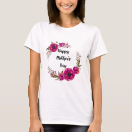 Fuchsia Poppies Blommigt Utandning Lycklig Mors da T Shirt