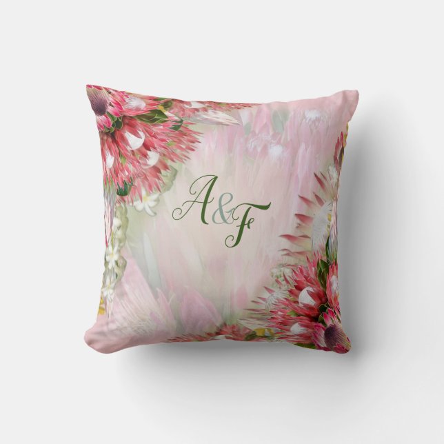 Fuchsia Protea är med  och Guld Bröllop-gåva Kudde (Framsida)
