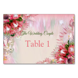 Fuchsia Proteas - Rosa & Guld Bordskort