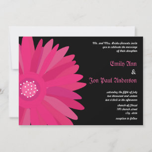 Fuchsia Raspberry Gerber Daisy bröllopsinbjudan Inbjudningar