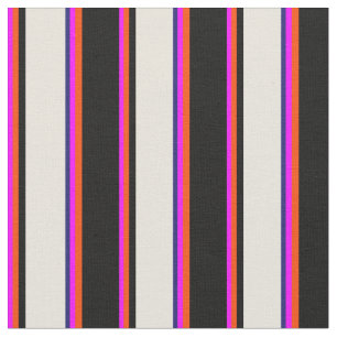 Fuchsia, Red, Black, Beige och Midnight Blue Linje Tyg