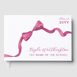 Fuchsia Ro Rosa Bow No Photo Studenten Gästböcker