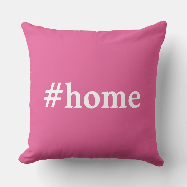 Fuchsia Rosa and White #Home Kudde (Framsida)