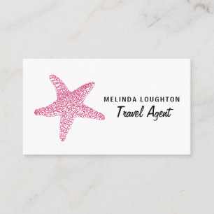 Fuchsia Rosa Beach Starfish, Travel & Tourism Visitkort