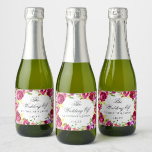 Fuchsia Rosa Blommig Chic Personlig Bröllops Mini