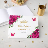 Fuchsia Rosa Blommig Quinceanera Sweet 16 Födelsed