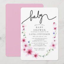 Fuchsia Rosa Blommigt Utandning Kalligrafi Babyklä