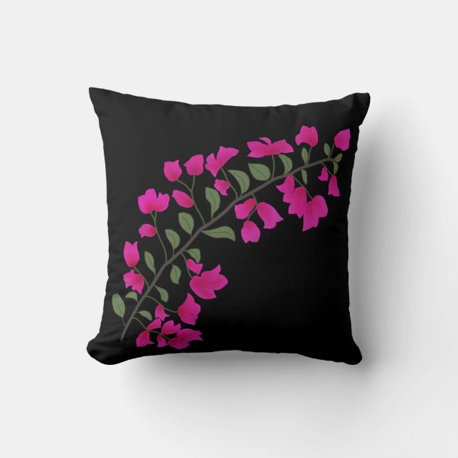 Fuchsia Rosa Bougainvillea Dekorativ kudde (Framsida)