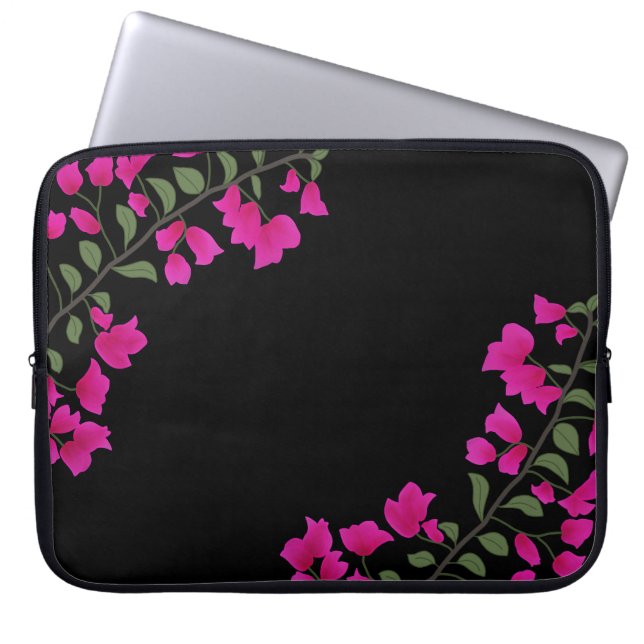 Fuchsia Rosa Bougainvillea Laptop sleeve (Framsidan)