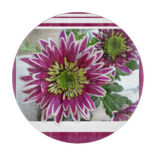 Fuchsia Rosa Chrysanthemums Collage Cshing Board