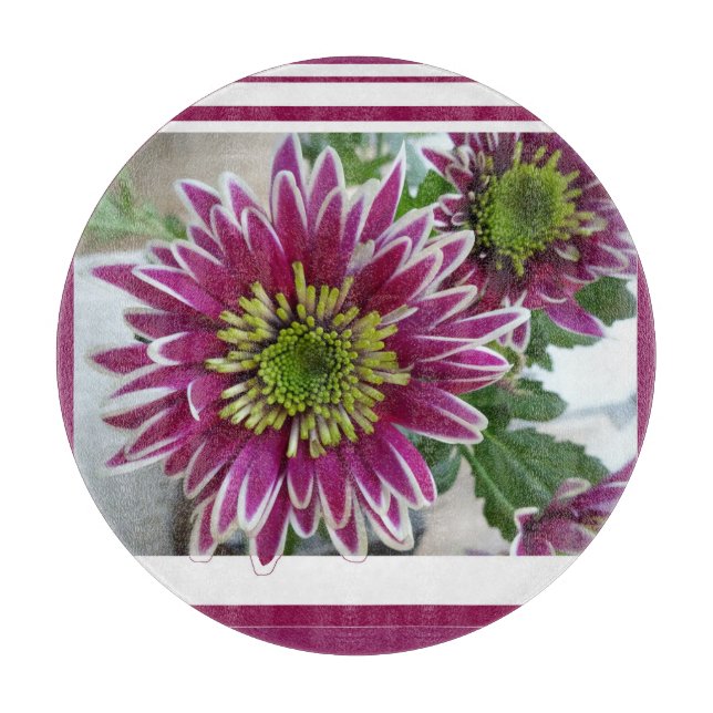 Fuchsia Rosa Chrysanthemums Collage Cshing Board (Framsidan)