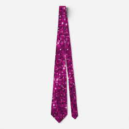 Fuchsia Rosa Glitter Gnistra Disco Sequin Neck Tie Slips