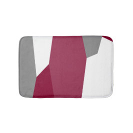 Fuchsia Rosa Grått och White Badrumsmatta
