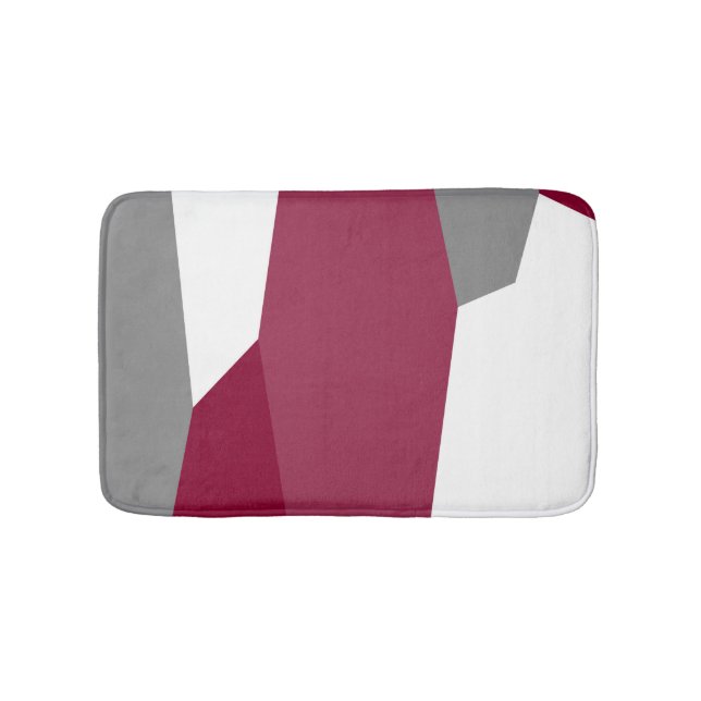 Fuchsia Rosa Grått och White Badrumsmatta (Framsidan)