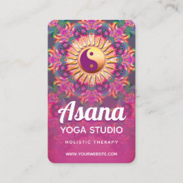 Fuchsia Rosa & Grönt Mandala Balance Yoga New Age Visitkort
