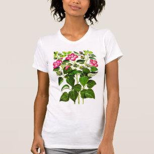 Fuchsia Rosa Italienska Hibiscus-blommor T Shirt