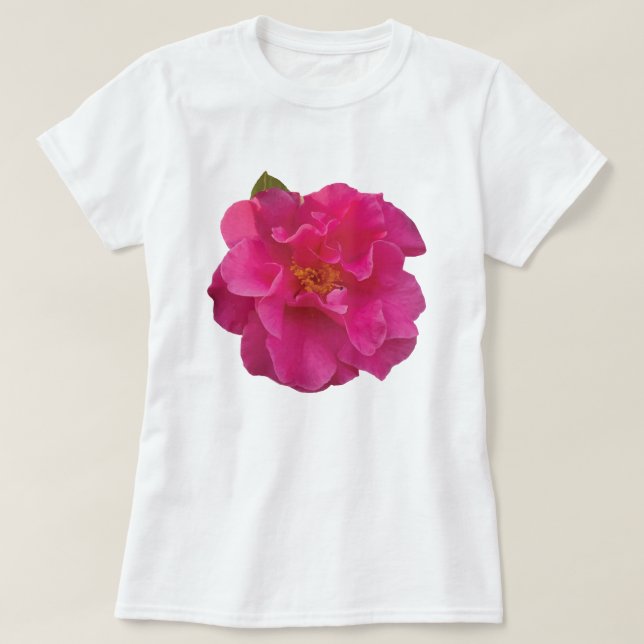 Fuchsia Rosa Kamelia Blommig Grafisk Tröja (Design framsida)