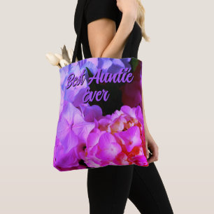 Fuchsia Rosa lila blommor best Auntie någonsin Tygkasse