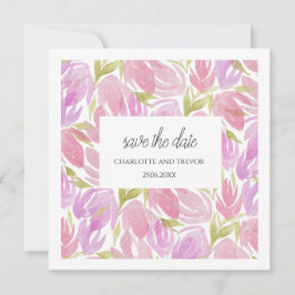 Fuchsia Rosa Lila Watercolor Flowers Mönster