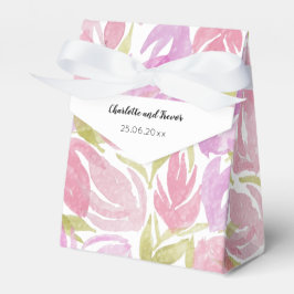 Fuchsia Rosa Lila Watercolor Flowers Mönster Presentaskar