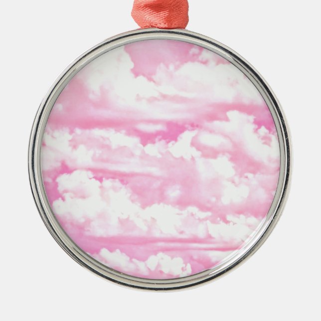 Fuchsia Rosa Lycklig Clouds Decor Julgransprydnad Metall (Framsidan)