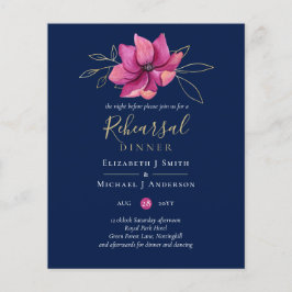 Fuchsia Rosa Navy Blue Rehearsal Dinner BUDGET
