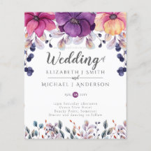 Fuchsia Rosa Orange Ginger Bröllopsinbjudans Budge