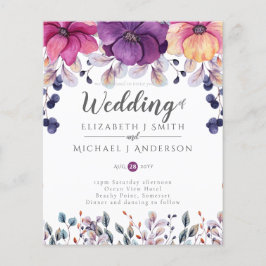 Fuchsia Rosa Orange Ginger Bröllopsinbjudans Budge